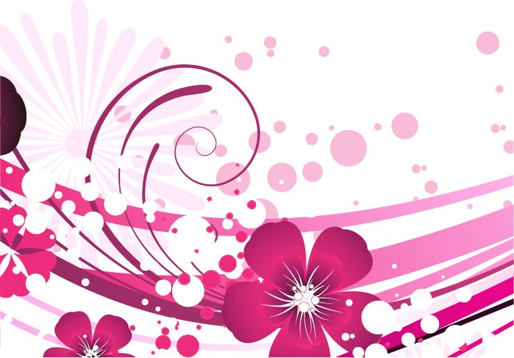 Pink Flower Vector Background