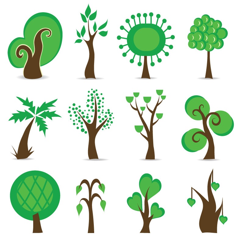 Tree Symbols Vector Graphic