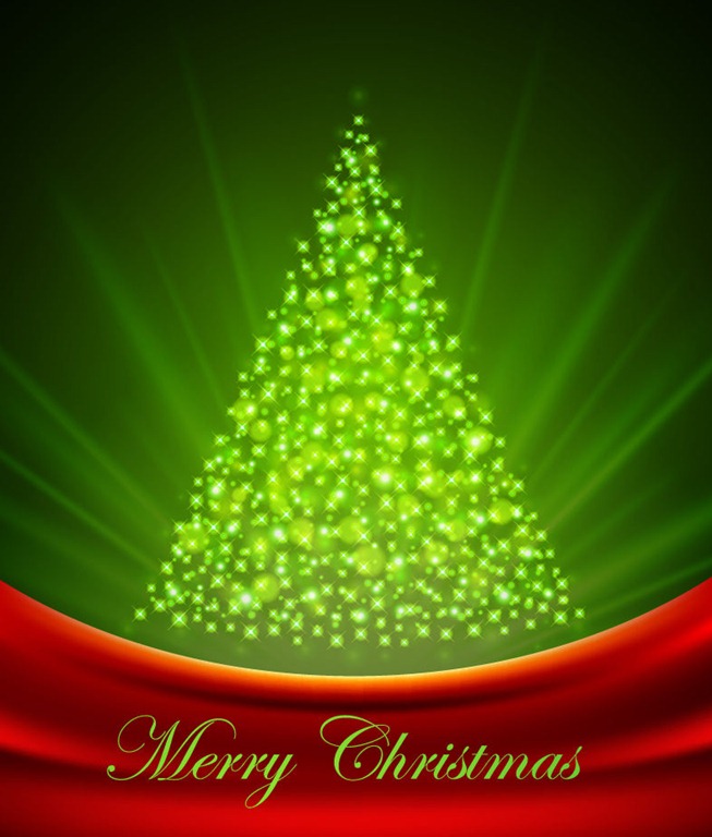 Christmas Tree from Light Vector Background