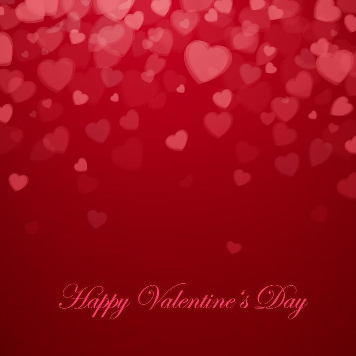 Valentine's Day With Hearts Background Vector Illustration