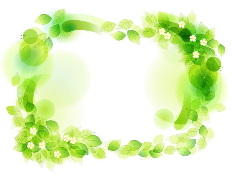 Green Floral Frame Vector Illustration
