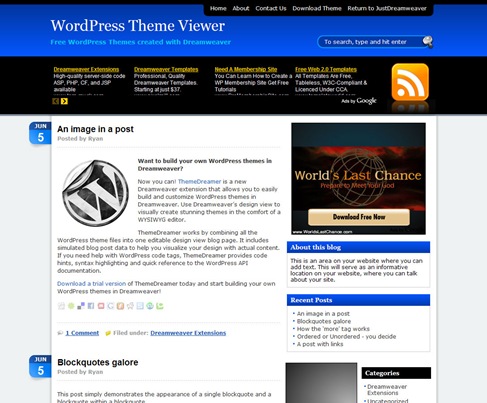 Free WordPress Theme - AdSensation Blue
