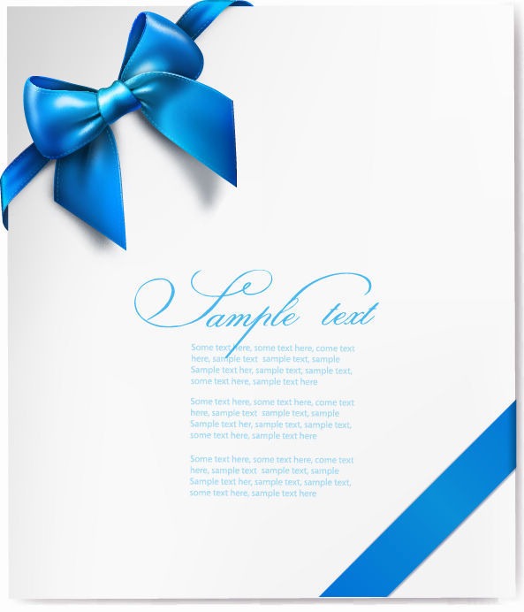 Vector Gift Card with Blue Ribbon