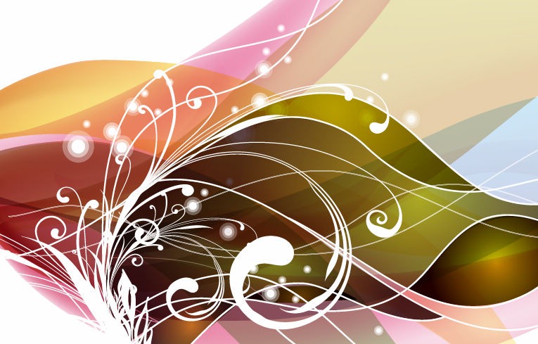 Abstract Swirl Floral Vector Art