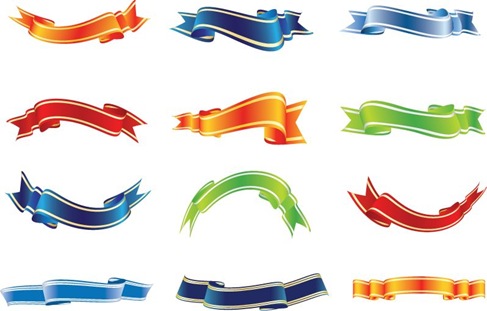 Set of Colorful Ribbons Vector