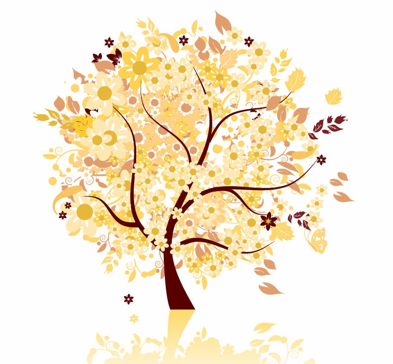 Abstract Autumn Tree Vector Graphic