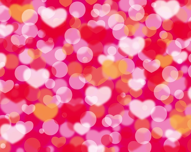Bokeh Background with Hearts for Valentine Day Vector Illustration