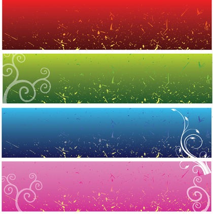 4 Free Vector Floral Background Banners