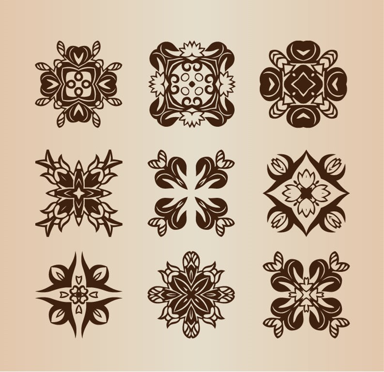 Floral Elements for Decorative Design Vector Illustration