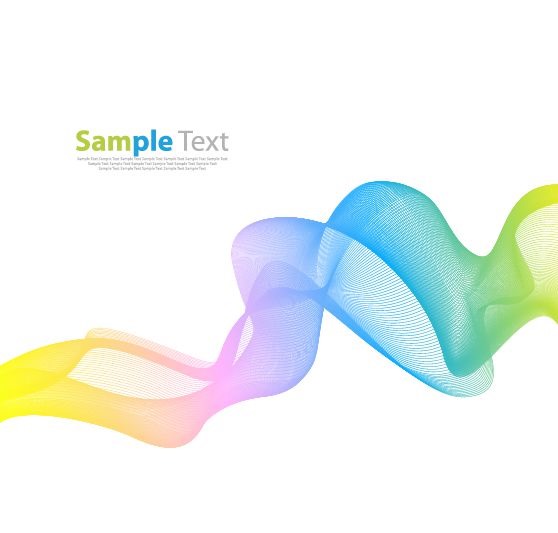 Abstract Colorful Background with Wave Lines Vector Illustration