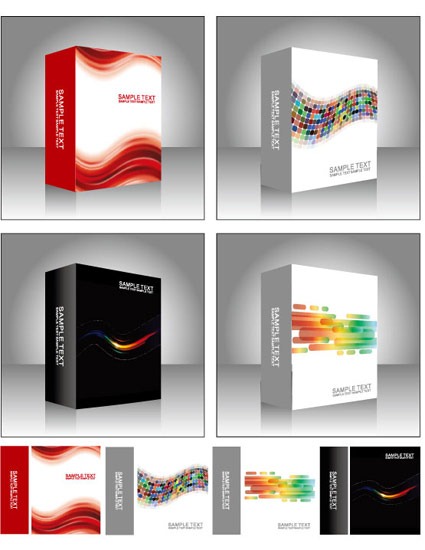 Free Vector Software Product Packing Templates