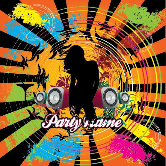 Free City Music Party Vector Illustration