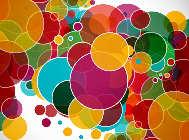 Rainbow Color Circles Vector Background