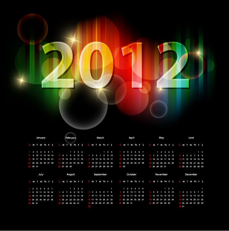 2012 Calendar Vector Collection