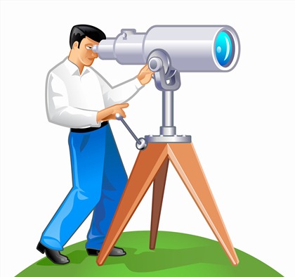 Free Vector Graphic - A Man with His Telescope