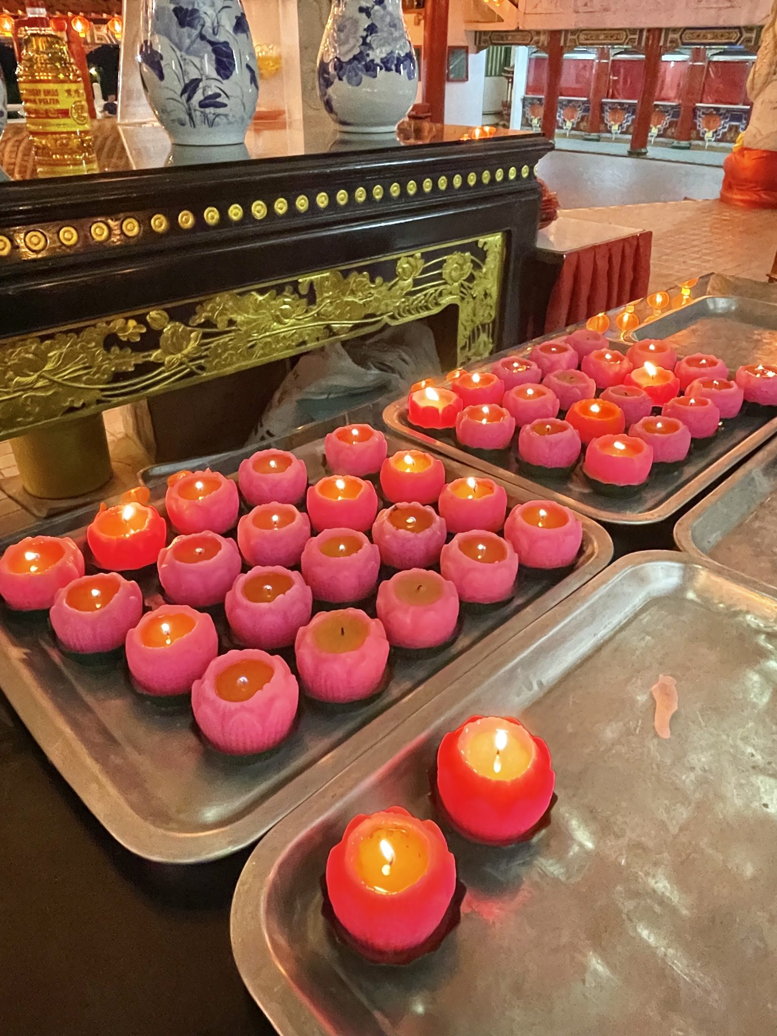 The beautiful candles of Thean Hou Temple, Kuala Lumpur, Malaysia.