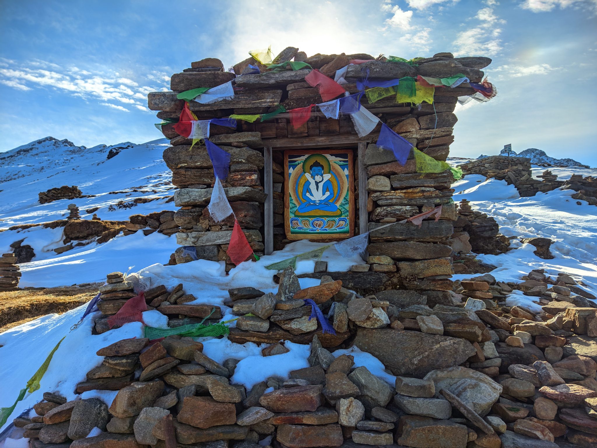 Buddha shrine in mountains
