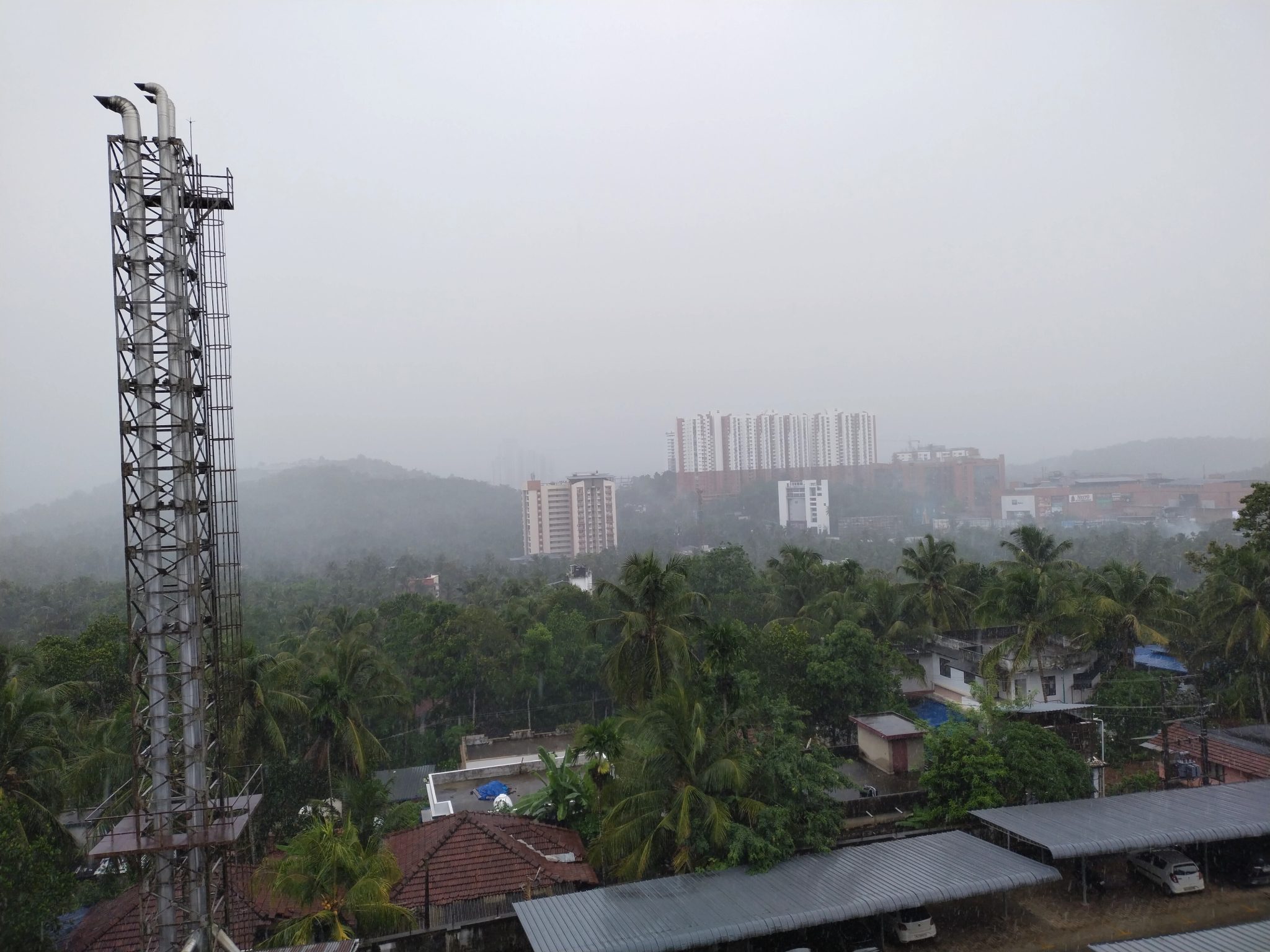 A rainy day, view from Cyberpark Calicut.