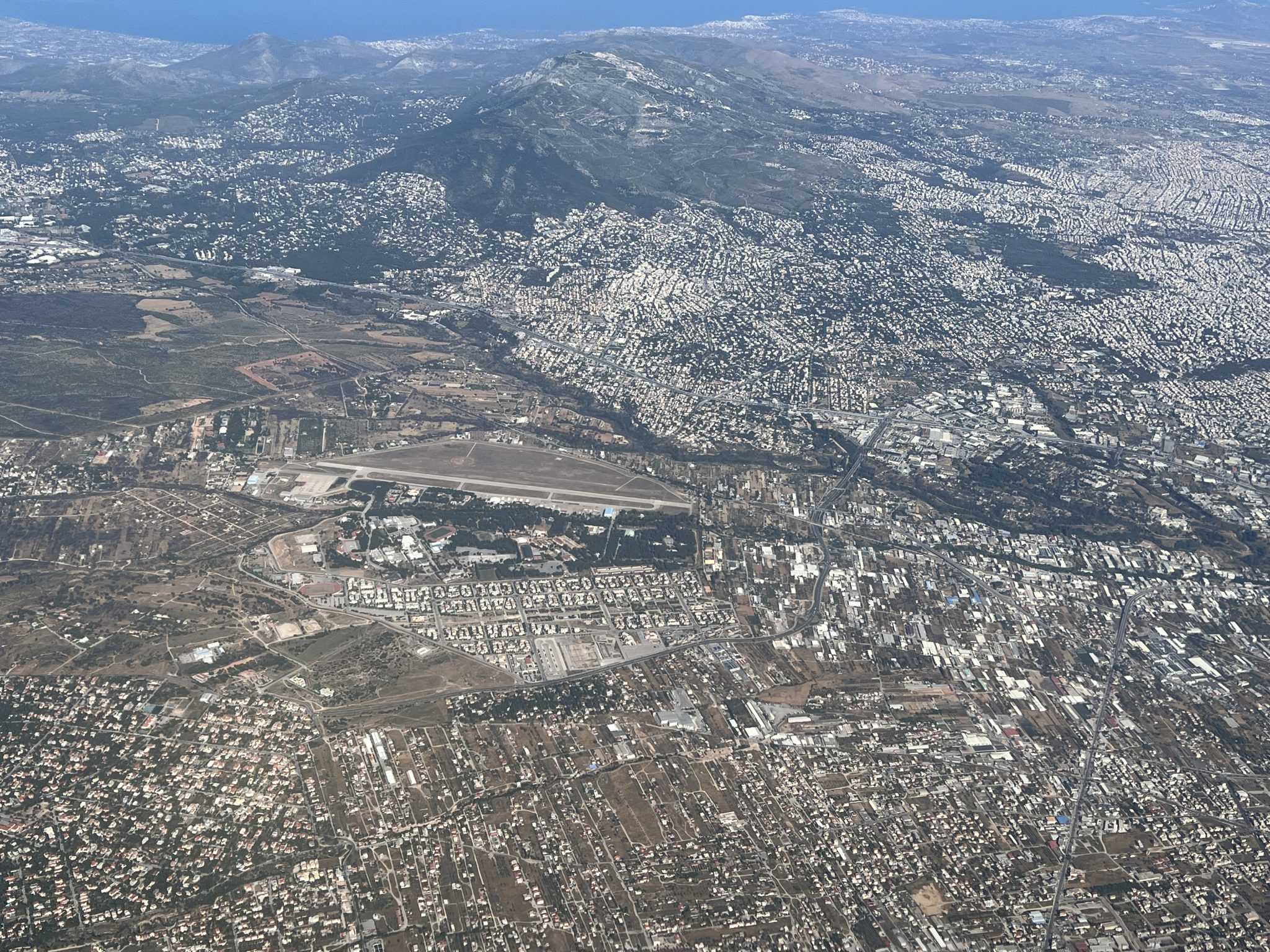 A view of Greece from the sky, flying into Athens. WCEU