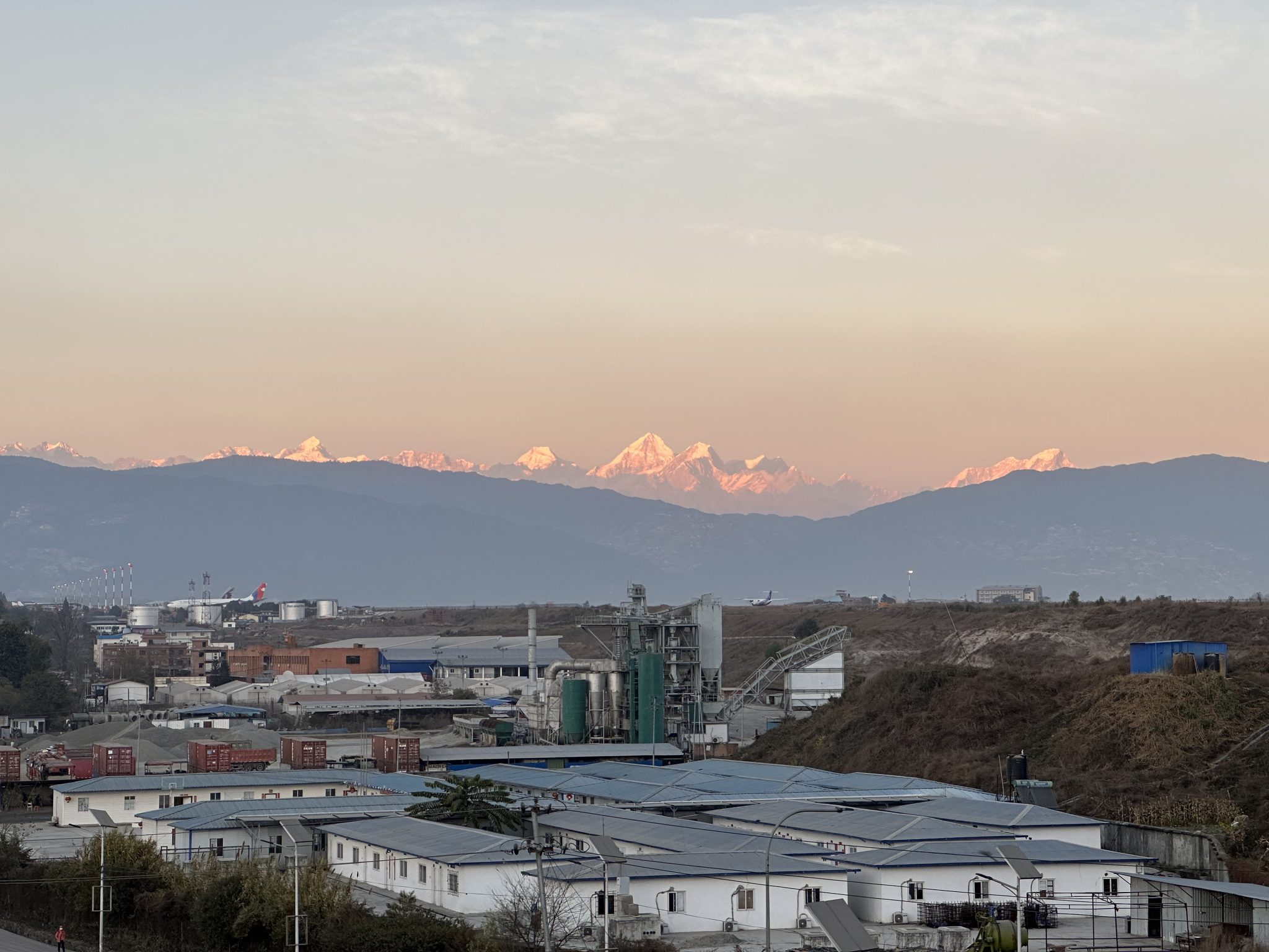 View of mountains from Kathmandu, Nepal.