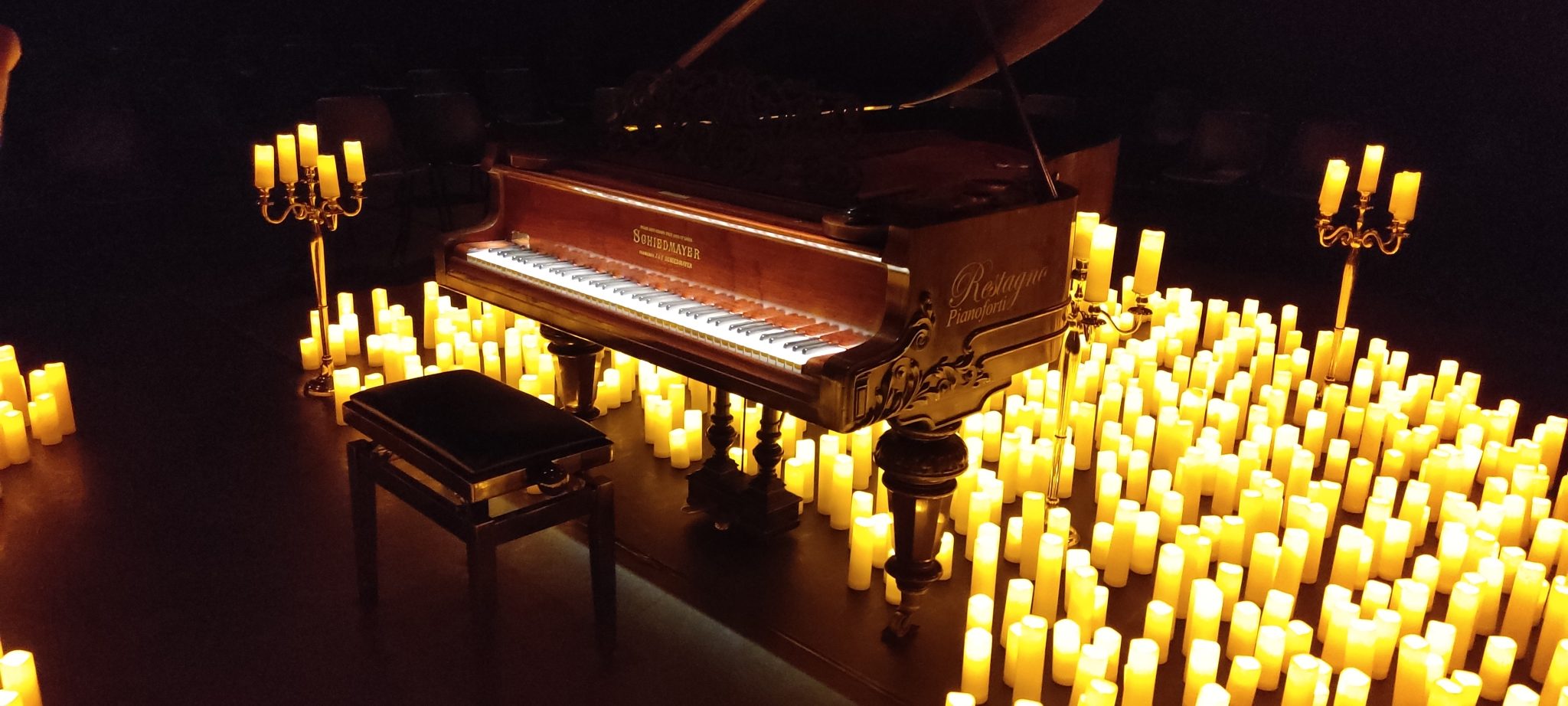 Piano in candle light