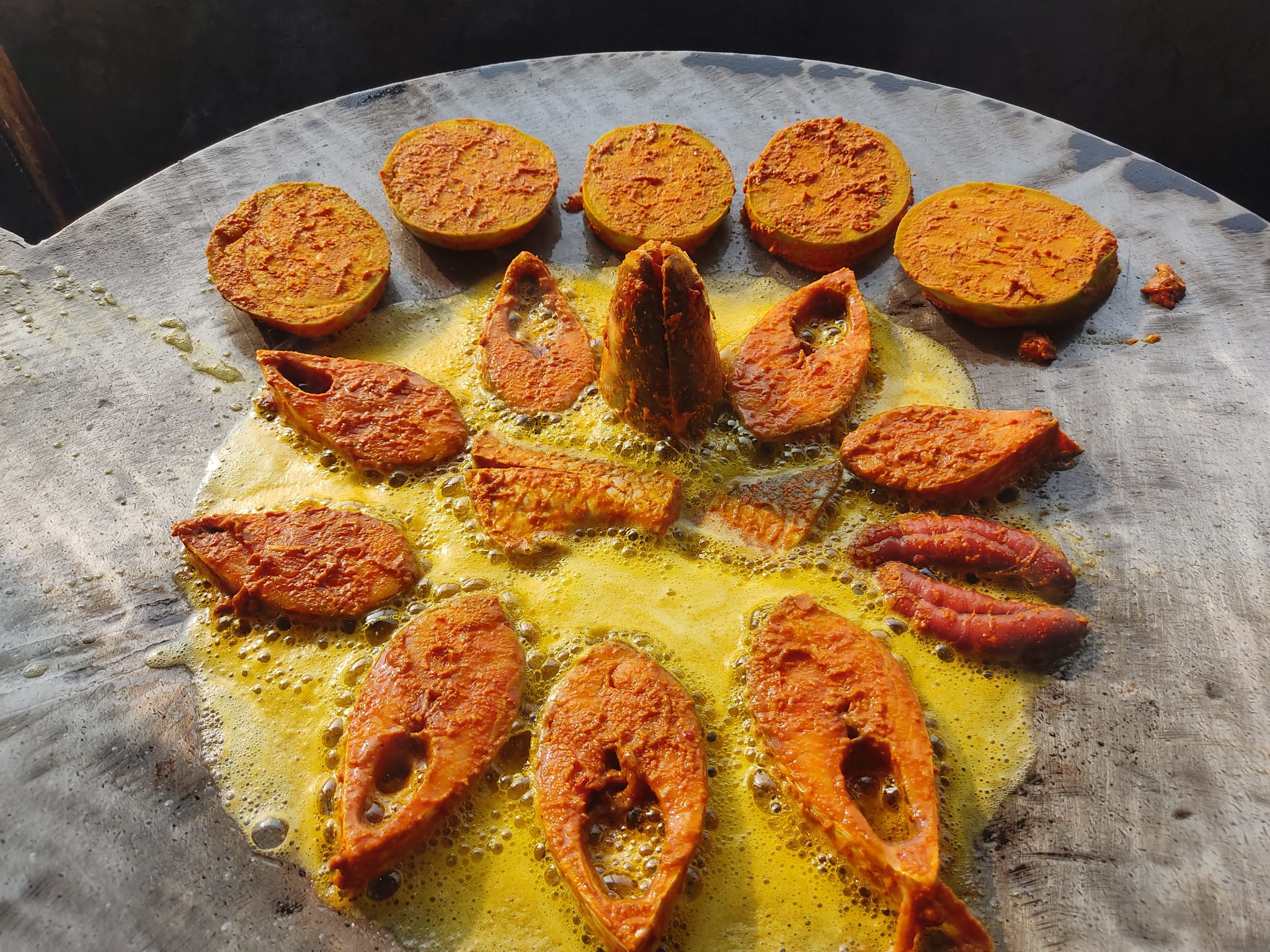 Hilsa Fish fry in Mawa, Dhaka, Bangladesh