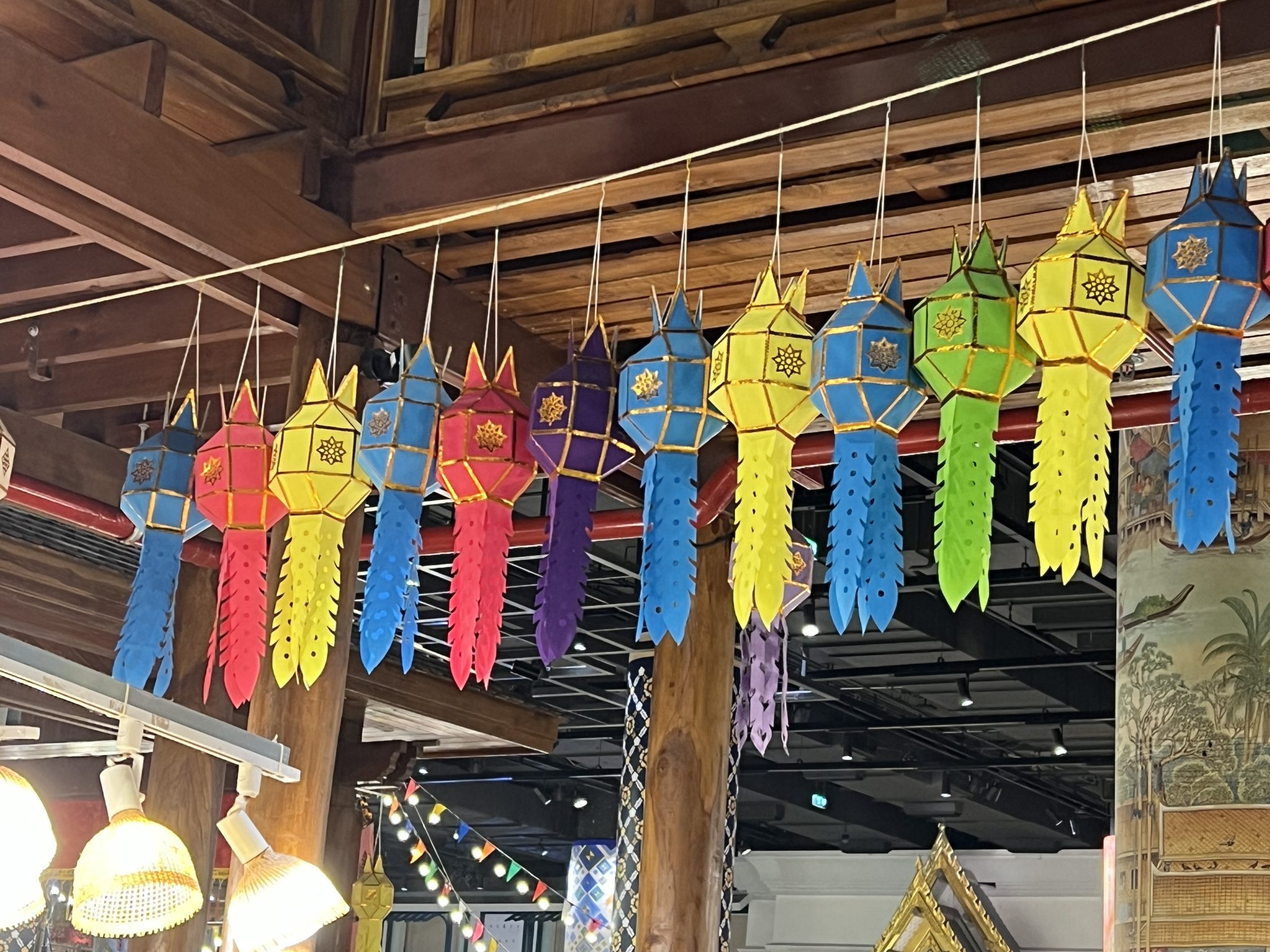 paper lanterns, market, iconsiam, bangkok, thailand, wcasia