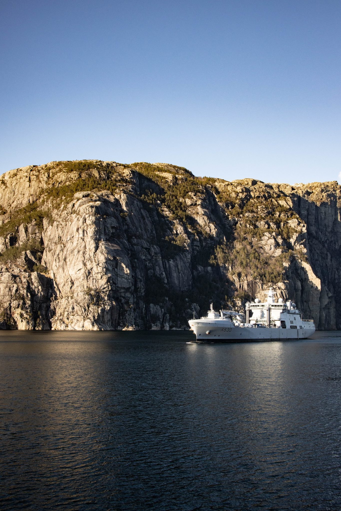 Ship in a Norwegian fjord