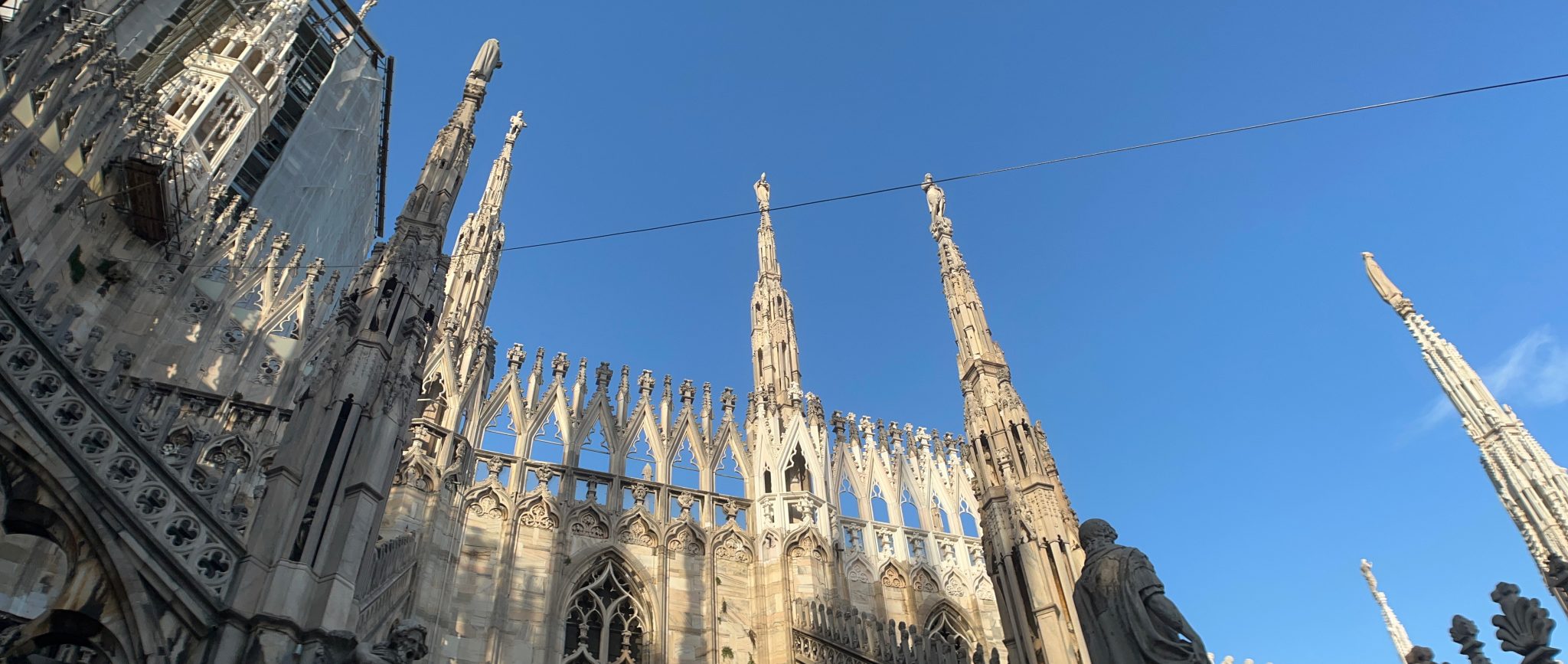 Statues on spires, Duomo di Milano, Milan, Italy
