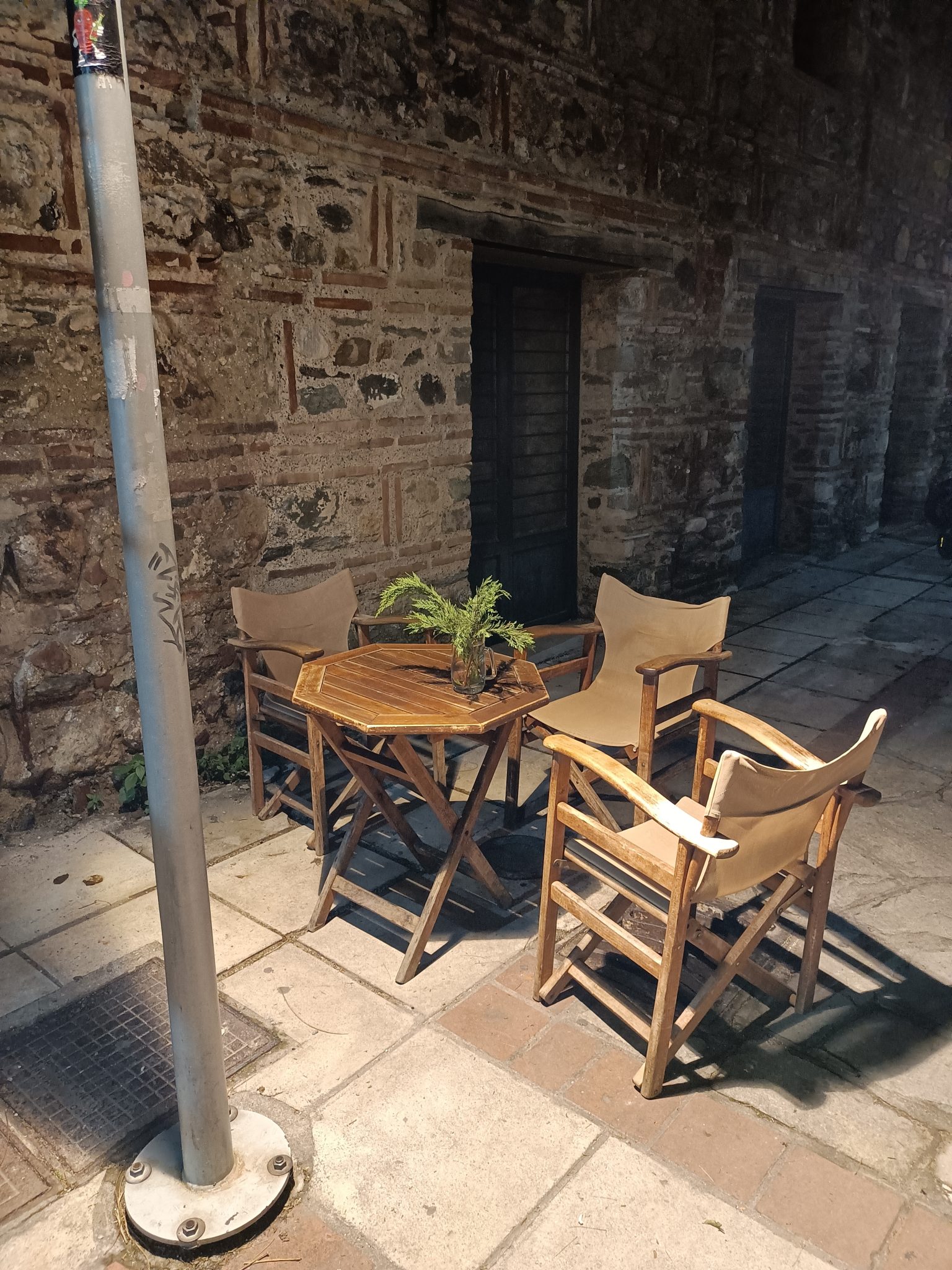 Cafe table near Thessaloniki Flower Market
