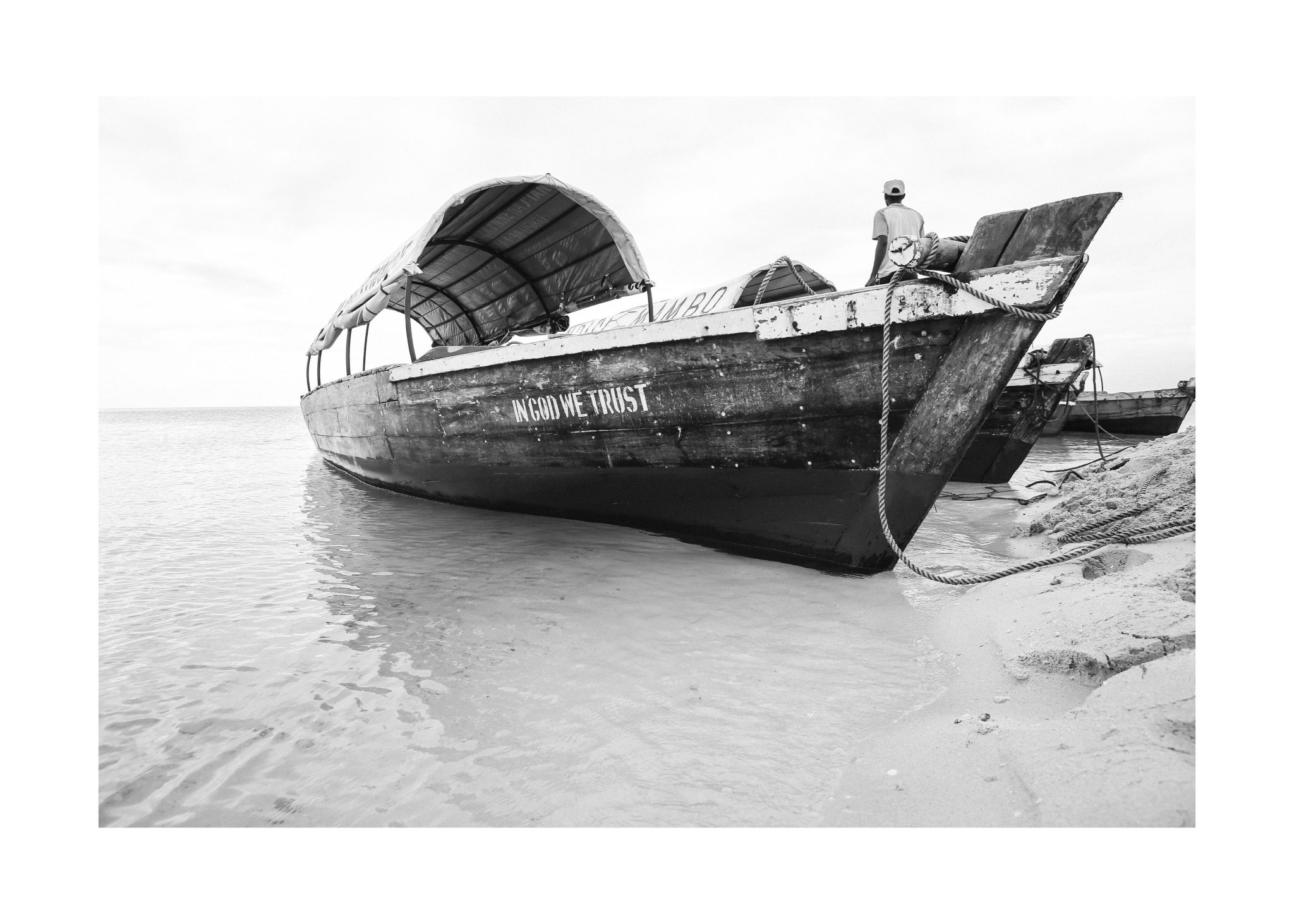 Boat on the shore of the indian ocean