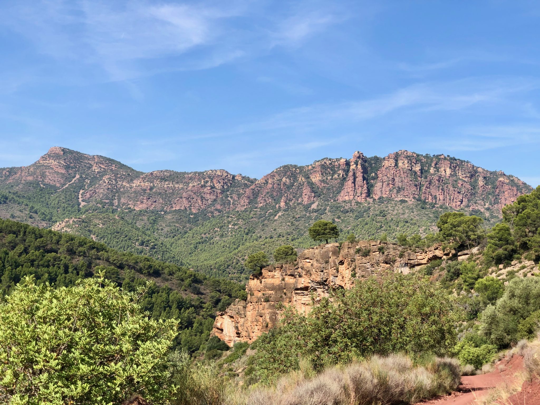 Mountain landscape in Gilet, Valencia, Spain. Sierra Calderona. View of Mount Garbí from "Muntanya Redona".