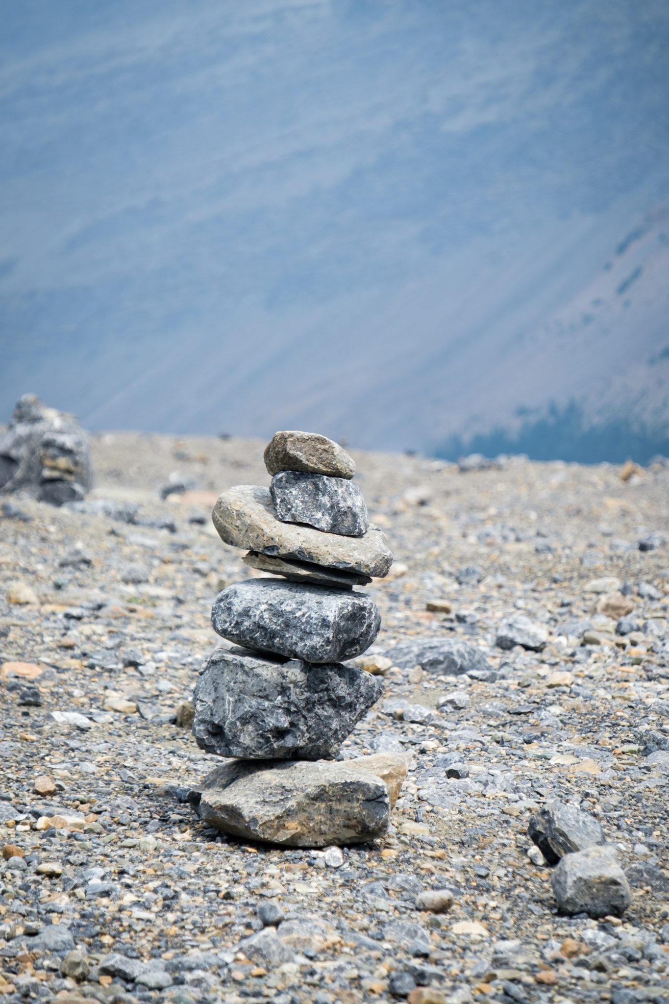 Rock cairn in the Canadian Rocky Mountains