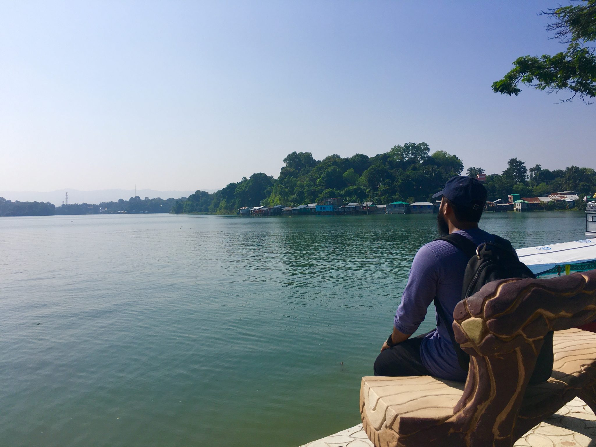 Rakib looking at the natural lake view at Kaptai, Chittagong