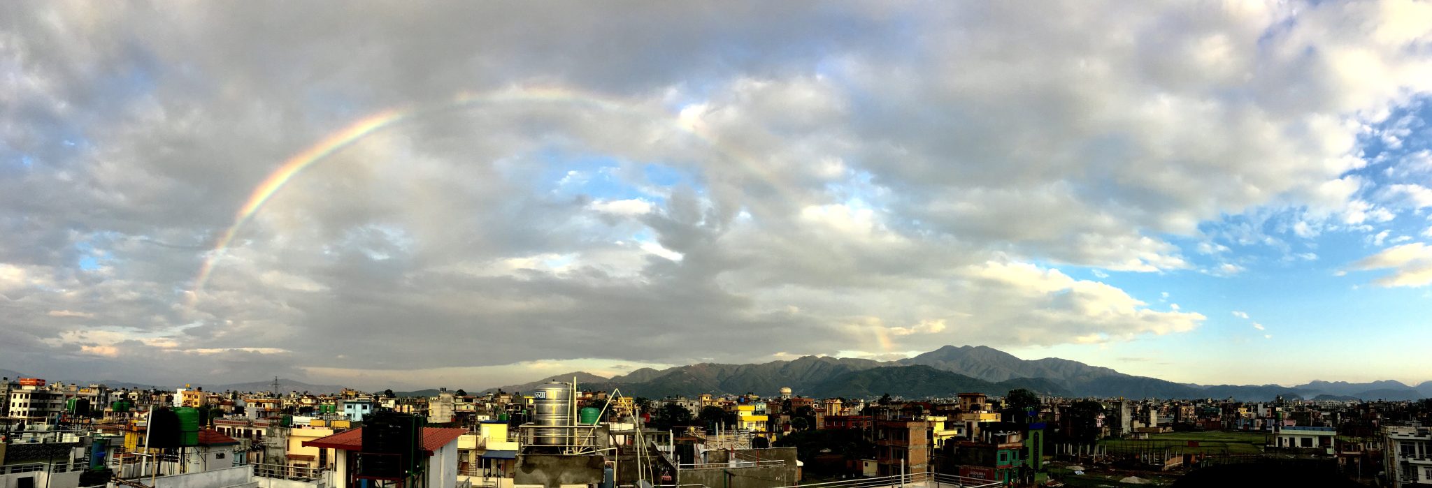 Beautiful rainbow panorama shot from Nepal (Imadol)