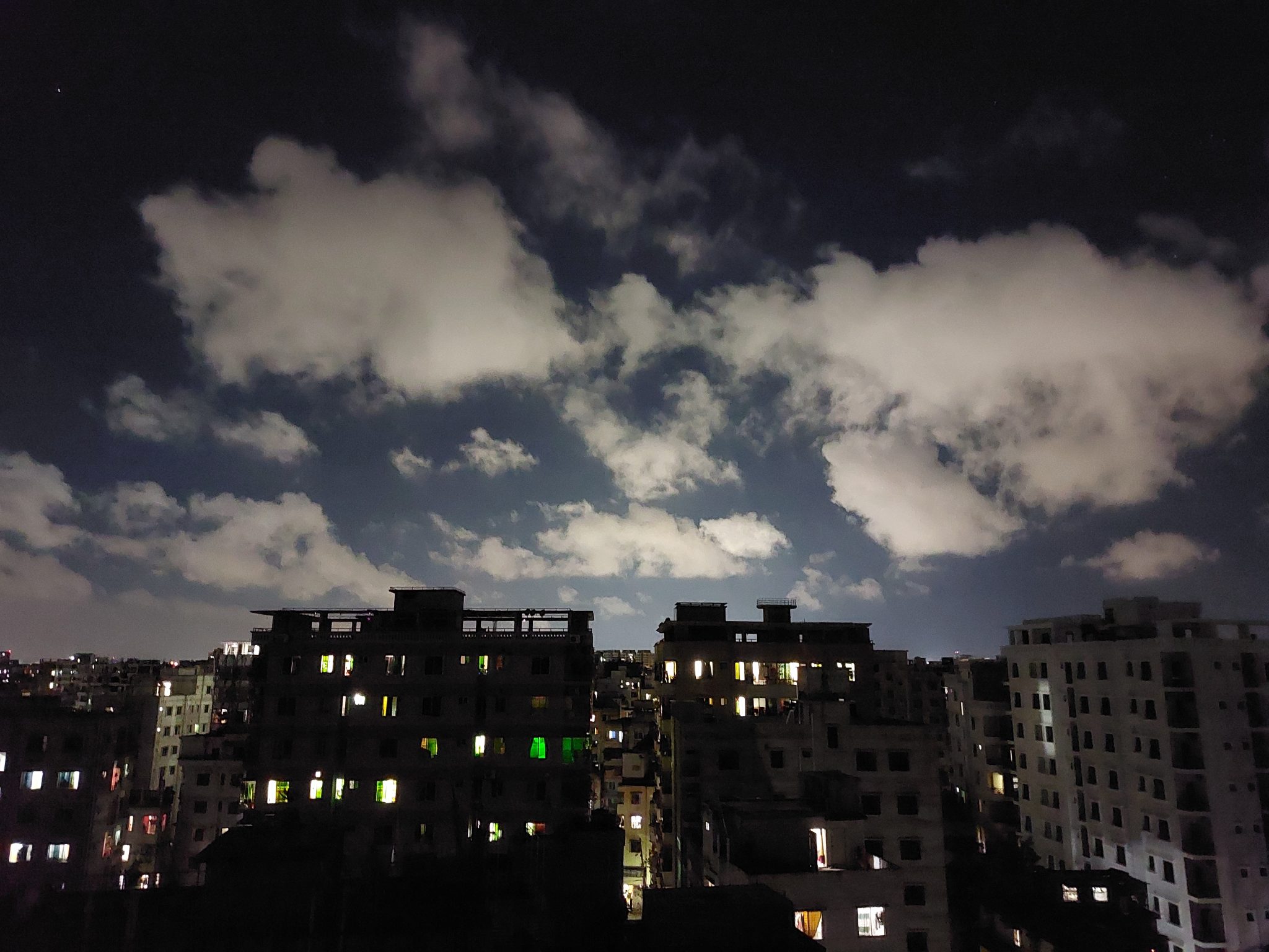 Cloudy Night Where Clouds Seem Like A Cotton Ball !! Location: Dhaka, Bangladesh