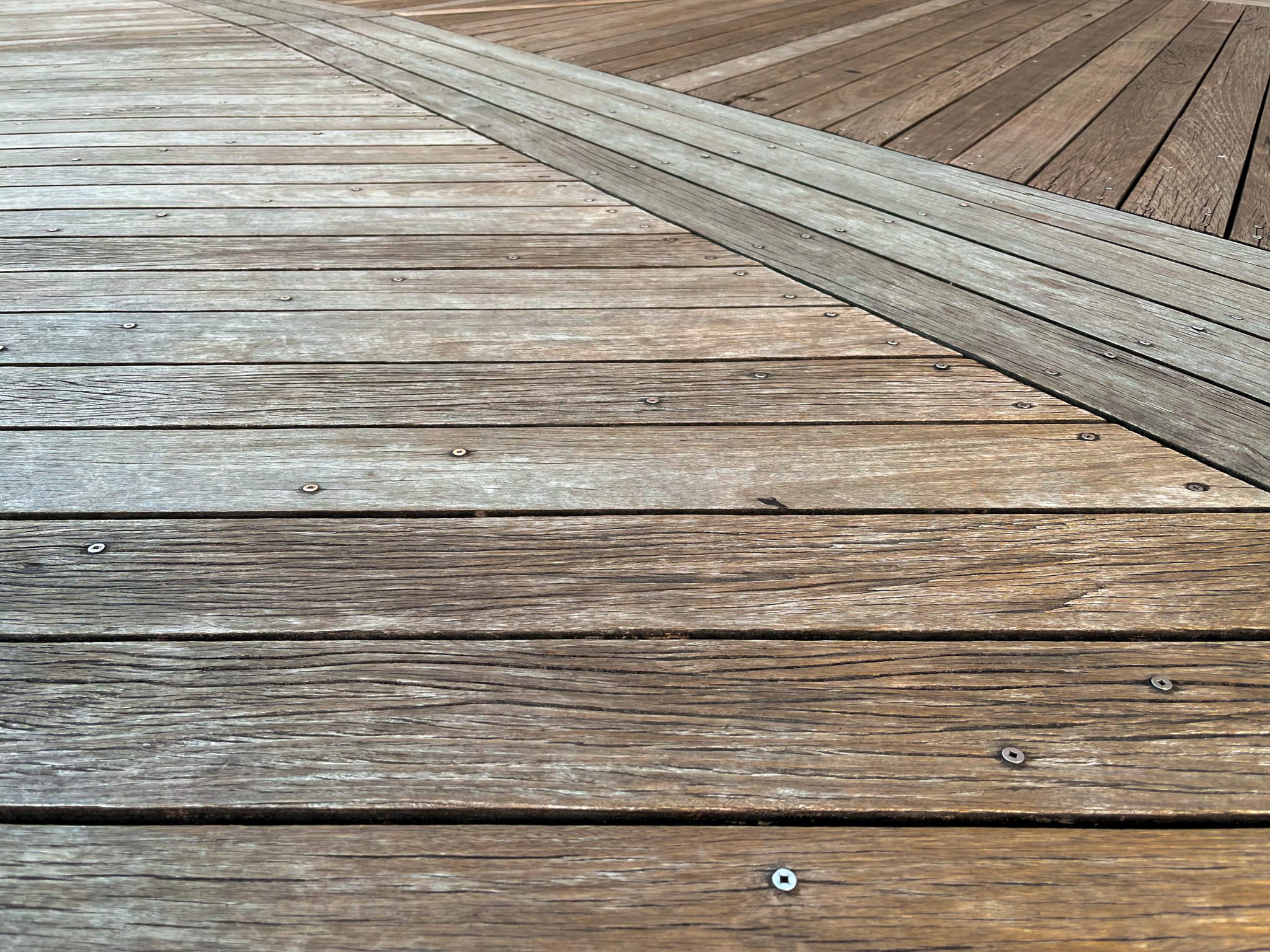 Wooden boardwalk closeup