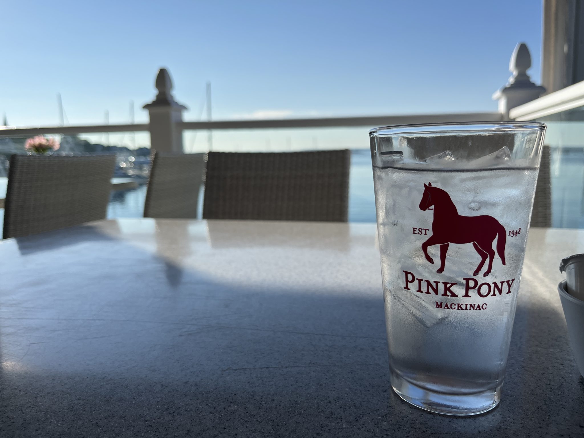 Breakfast by the lake at the Pink Pony on Mackinac Island