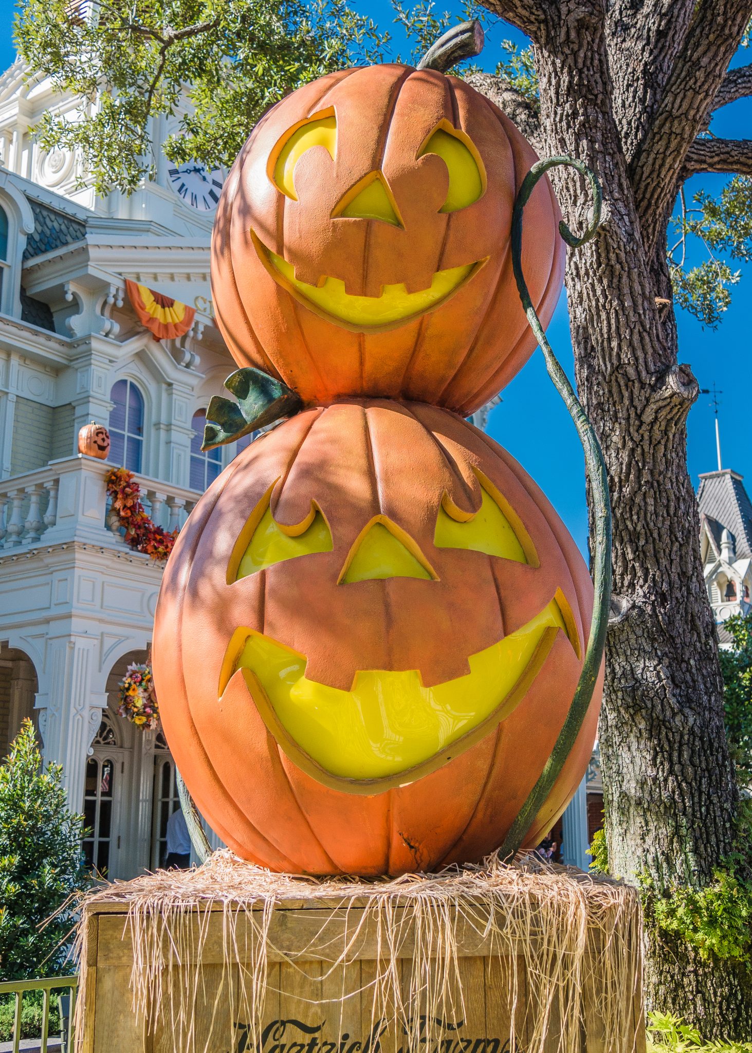 Halloween decorative pumpkins at Disney's Magic Kingdom