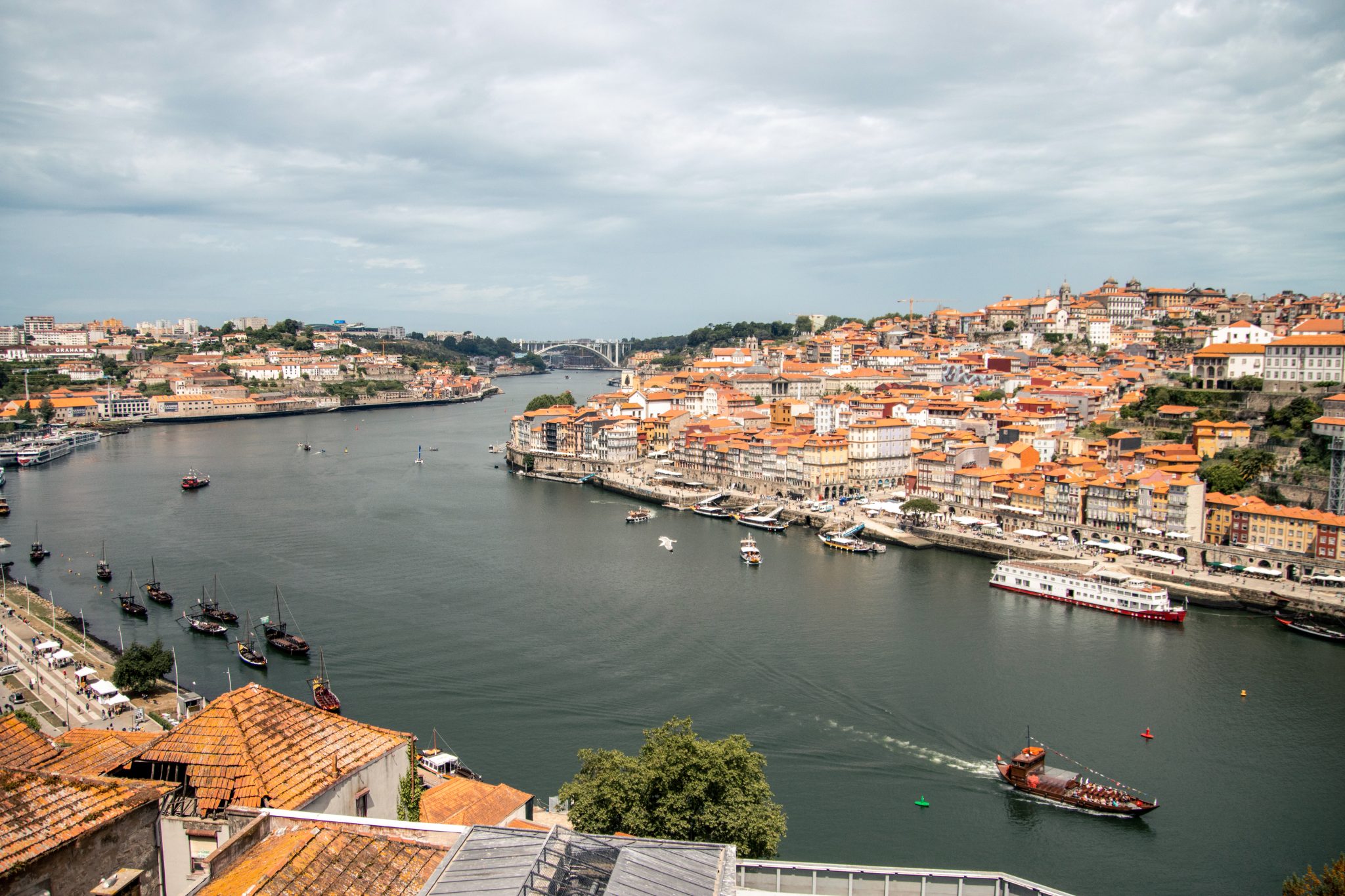 Porto and Gaia on opposite sides of the Douro River in Portugal