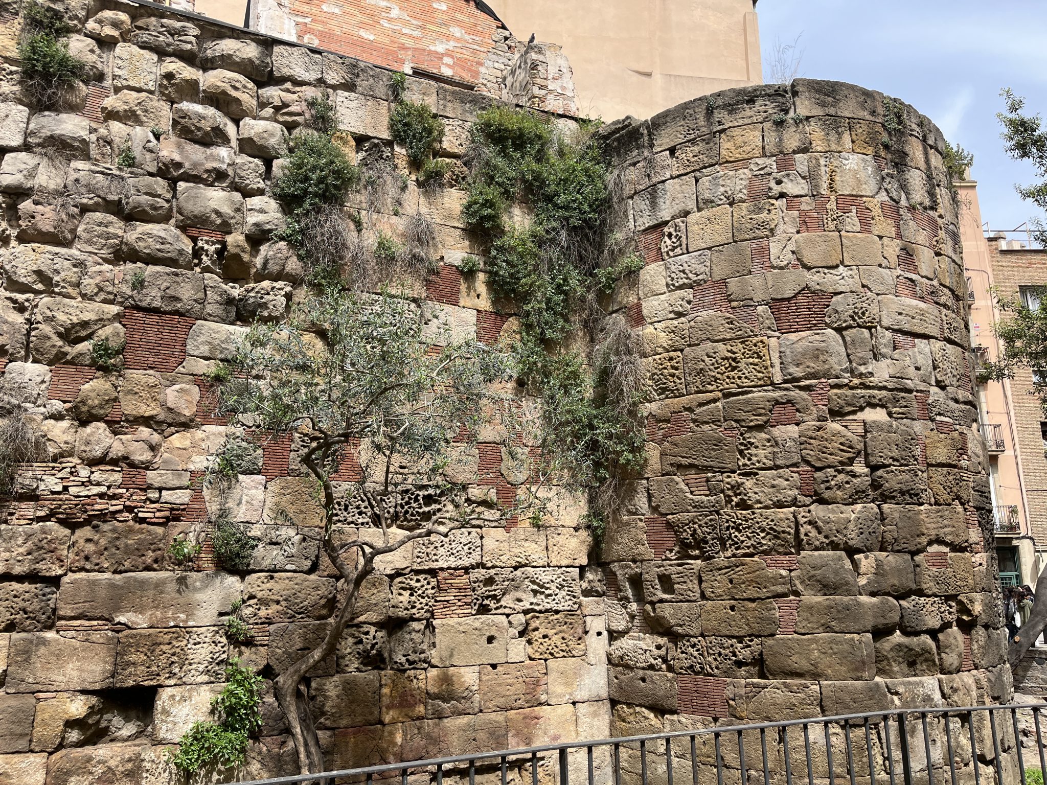 Roman wall in Barcelona, Spain