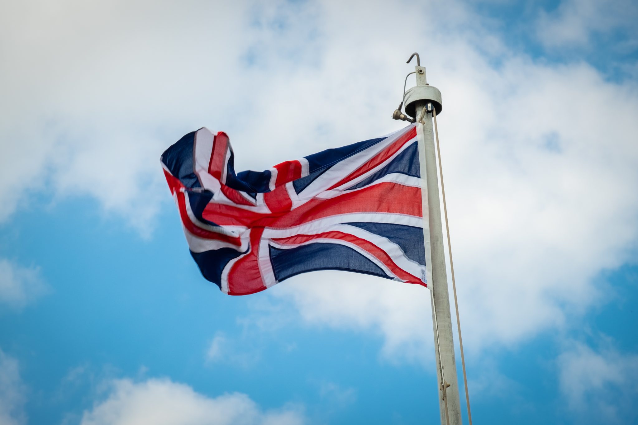 Union Jack flying at the Royal Observatory, Greenwich, UK