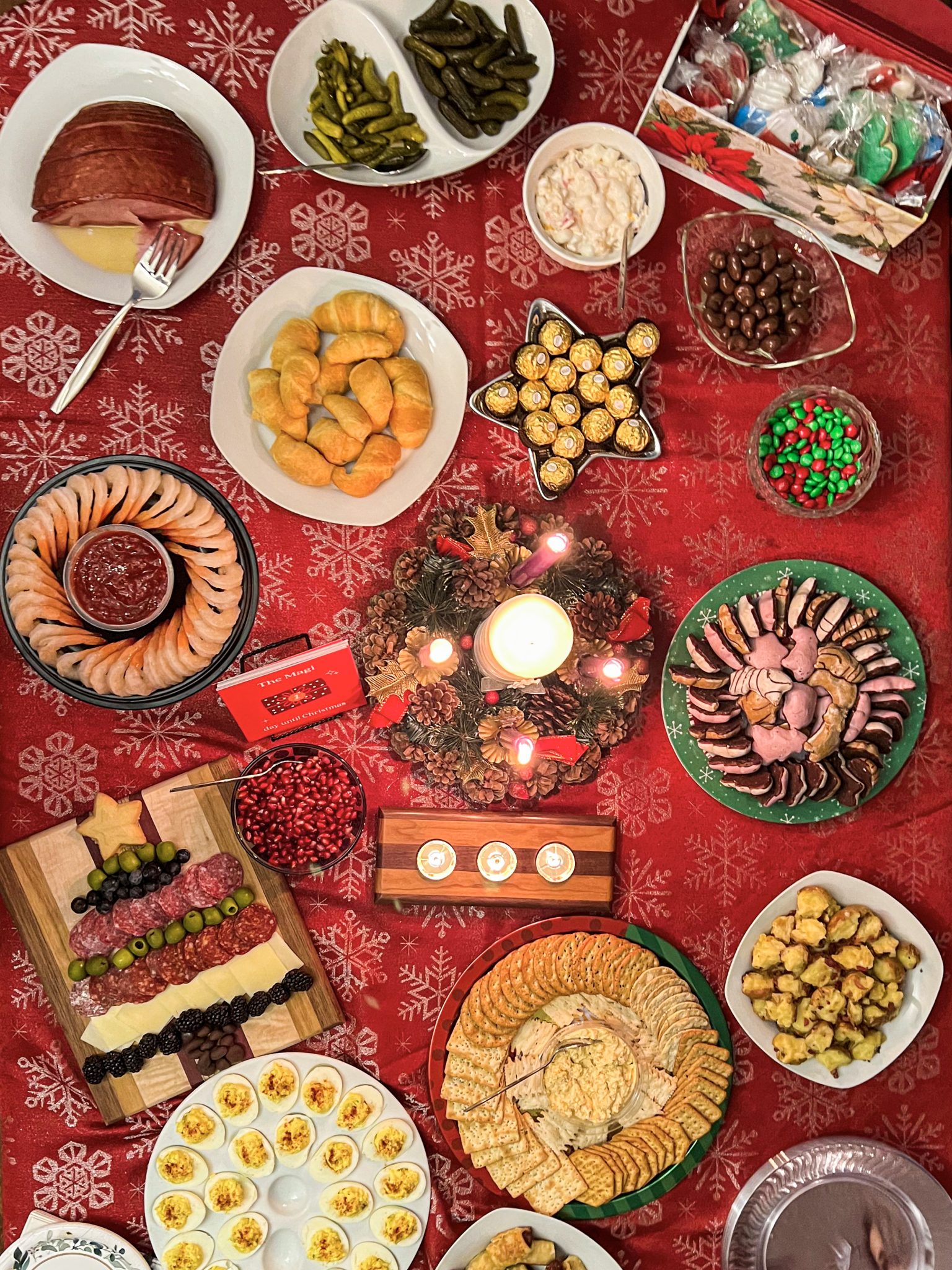 Christmas dinner spread