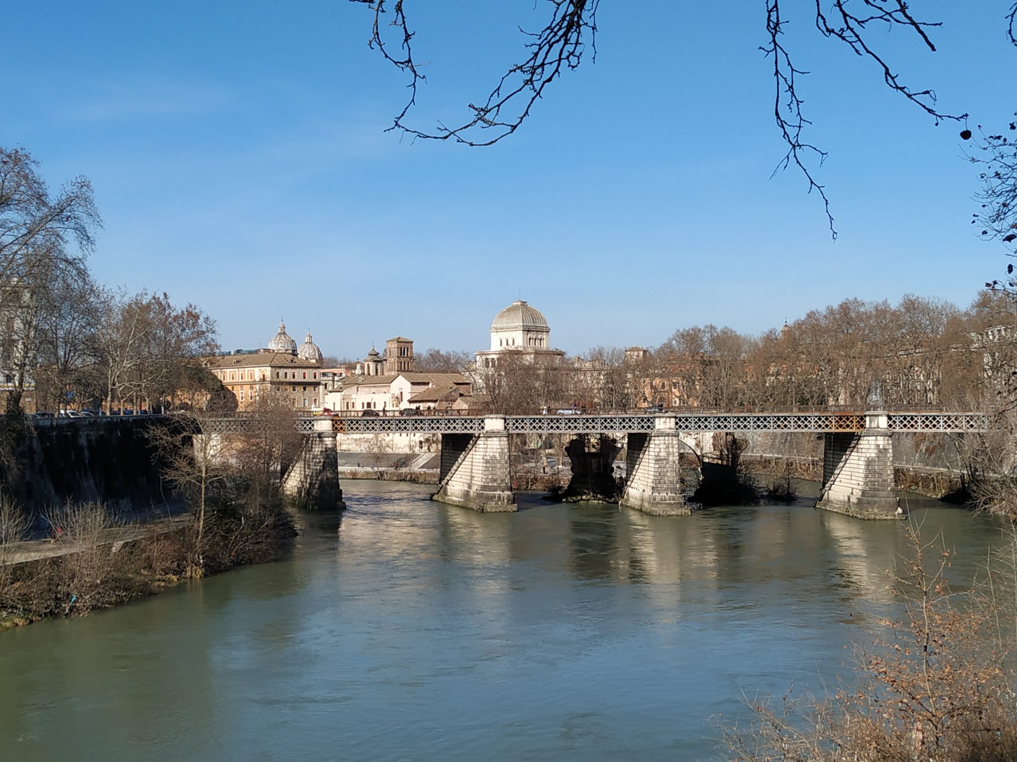 Along the Tiber River in Rome, Italy