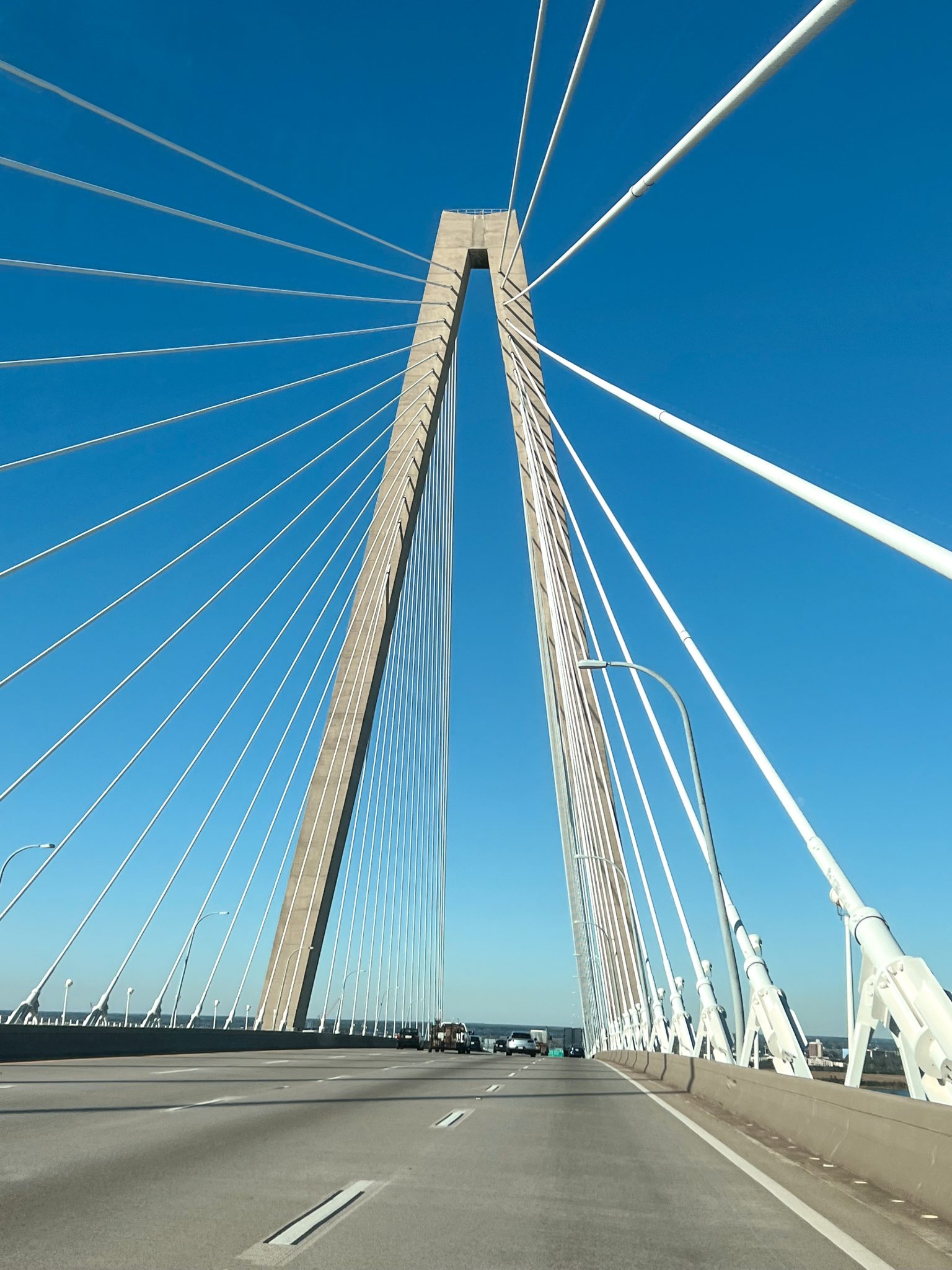 Crossing the Arthur Ravenel Jr. Bridge in Charleston, South Carolina