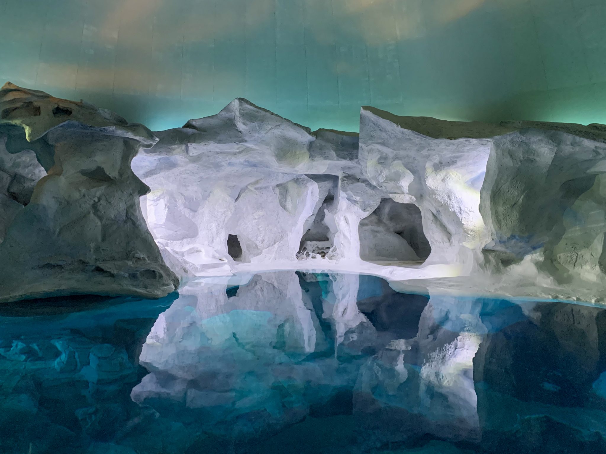 Interior imitation arctic landscape