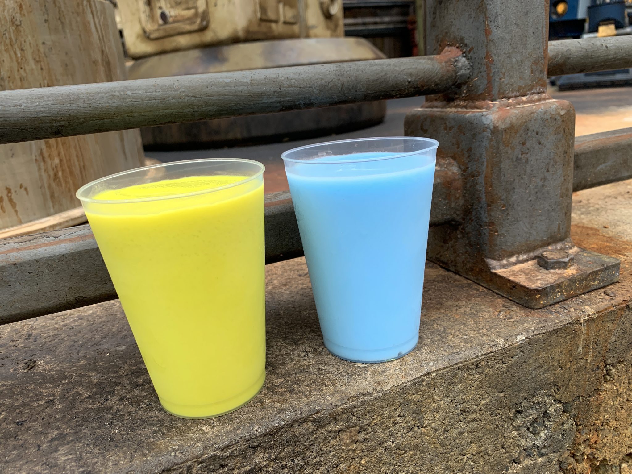 Blue milk and green milk from Galaxy's Edge at Hollywood Studios in Orlando, Florida