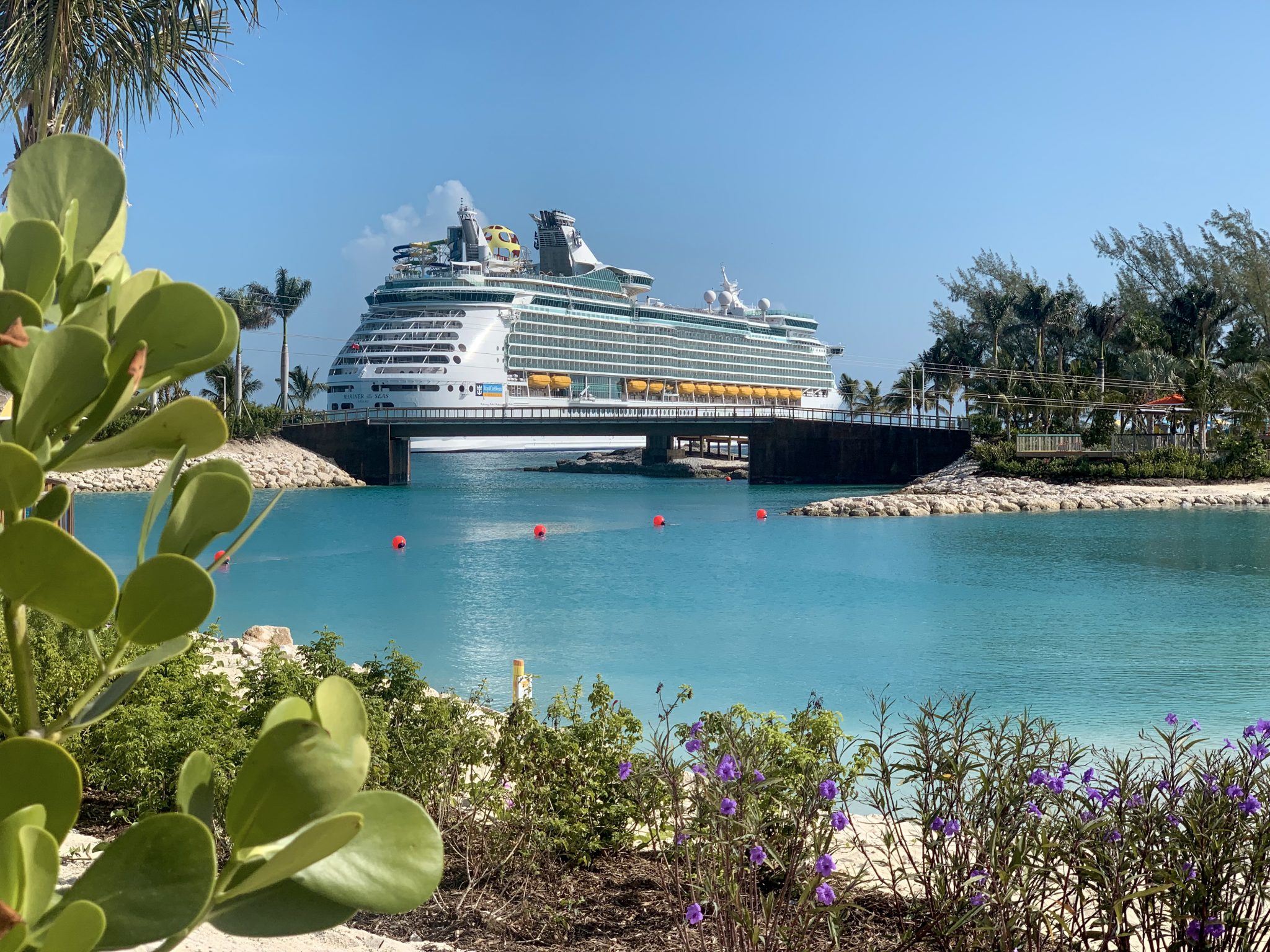 Royal Caribbean cruise ship docked at their private island