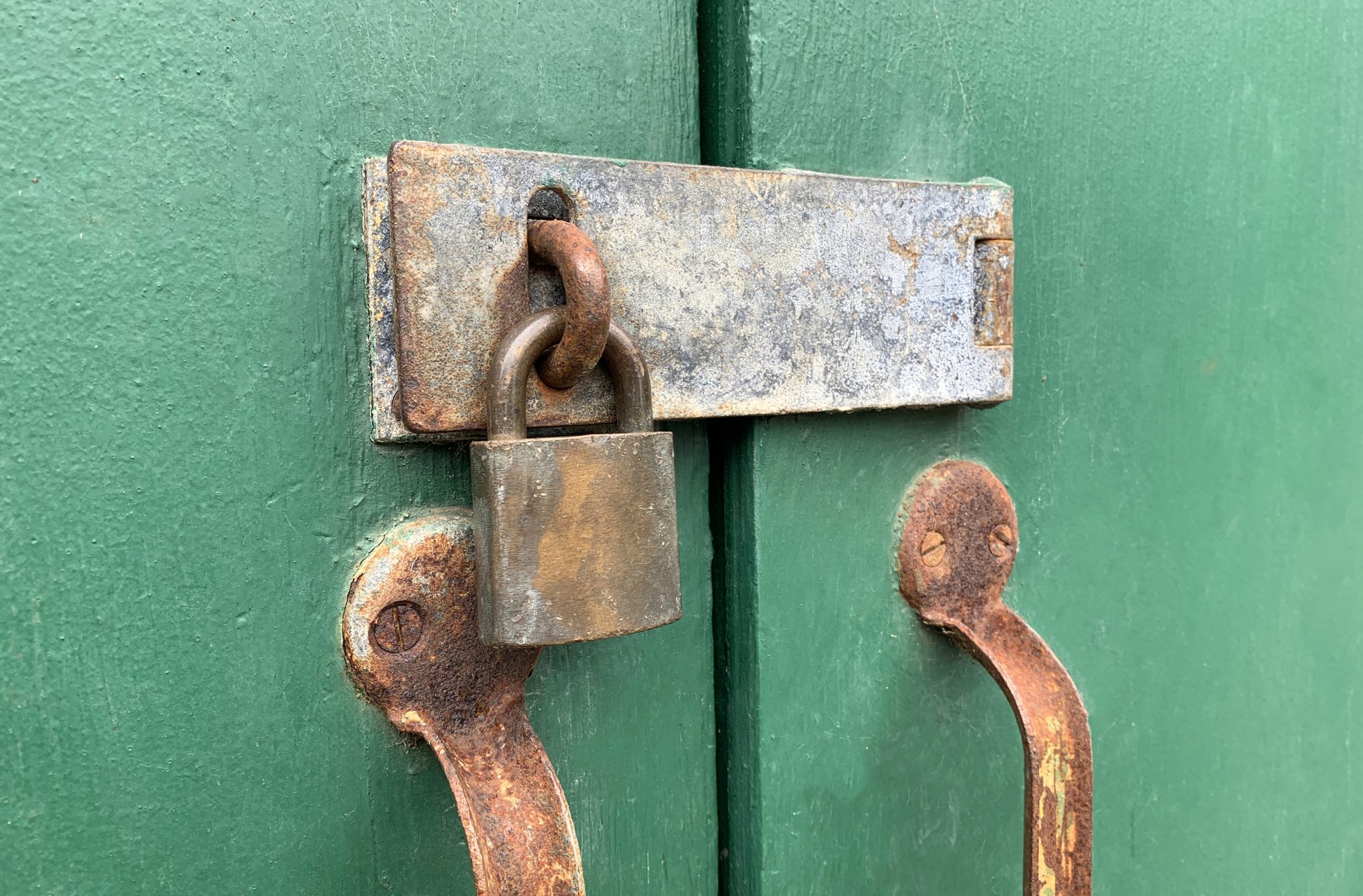 Rusty old metal lock