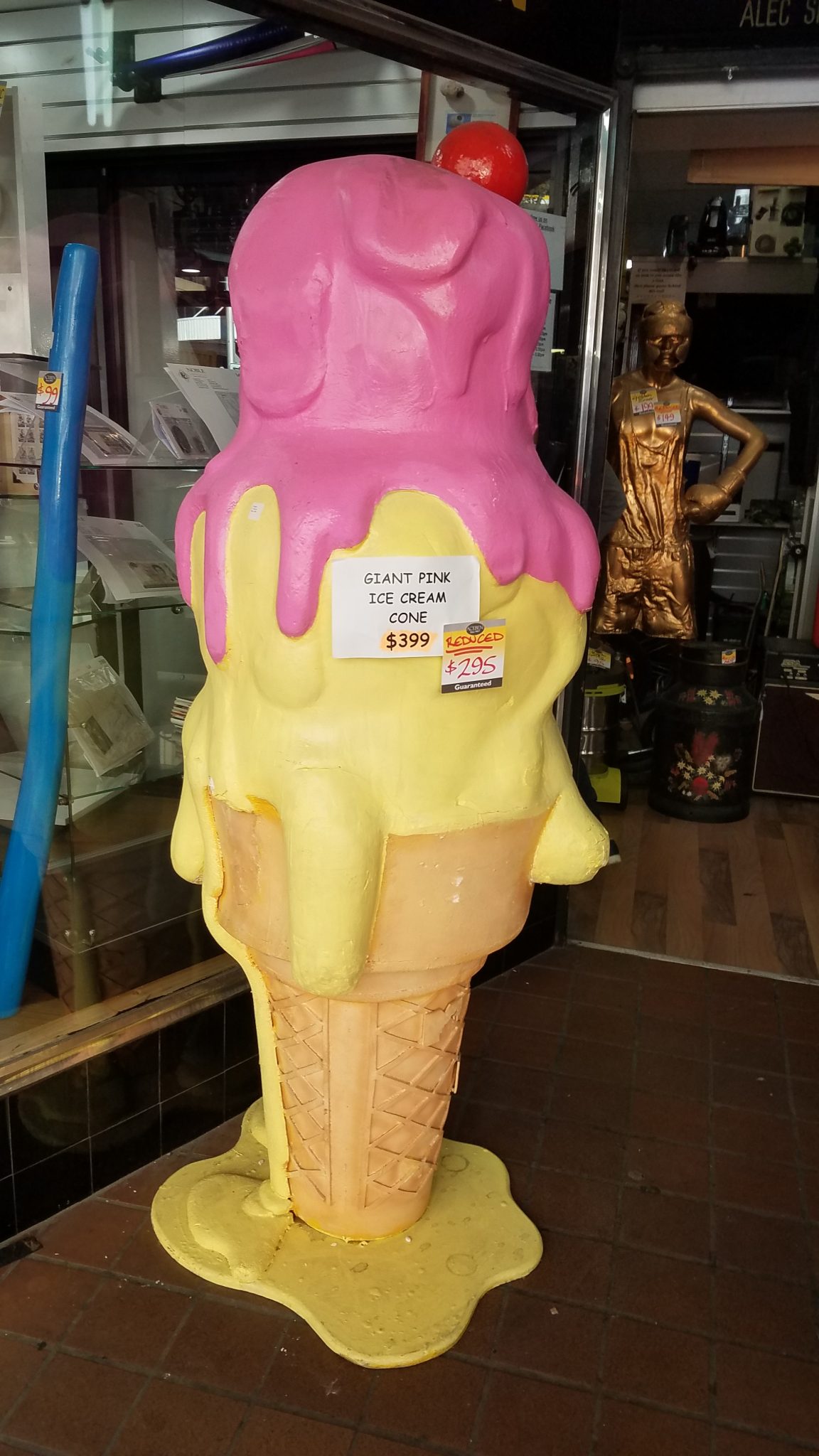 Giant plastic ice cream cone